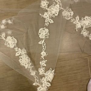 3 meters floral beaded Wedding Veil